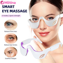 Miitina LED Microcurrent Pulse Eye Massager Relieves Eye Fatigue, Fades Dark Circles, Wrinkles, Heat Treatment,Eye Beauty Device