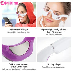 Miitina LED Microcurrent Pulse Eye Massager Relieves Eye Fatigue, Fades Dark Circles, Wrinkles, Heat Treatment,Eye Beauty Device