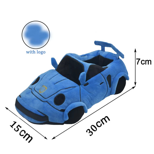 14 Colors Car Plush Slippers Fun Vehicle Shape Stuffed Shoes Women Men Christmas Indoor House Slippers