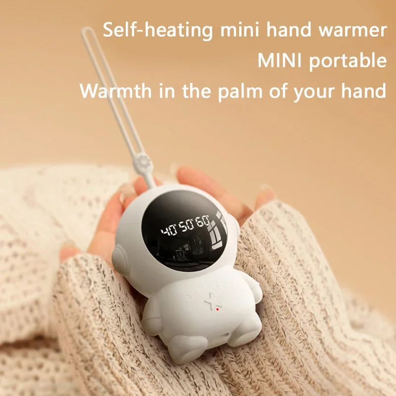 Hand Warmer Astronaut Shape Portable Rechargeable Quick Heat 3 Temperature Setting Hand Warmer for Winter Outdoor Travel Camping