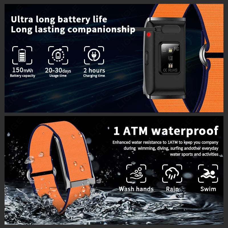 LIGE No Screen Smart Watch Men 2025 New Smart Band Women Heart Rate Sleep Smartwatch Waterproof Bracelet Sport Fitness Tracker