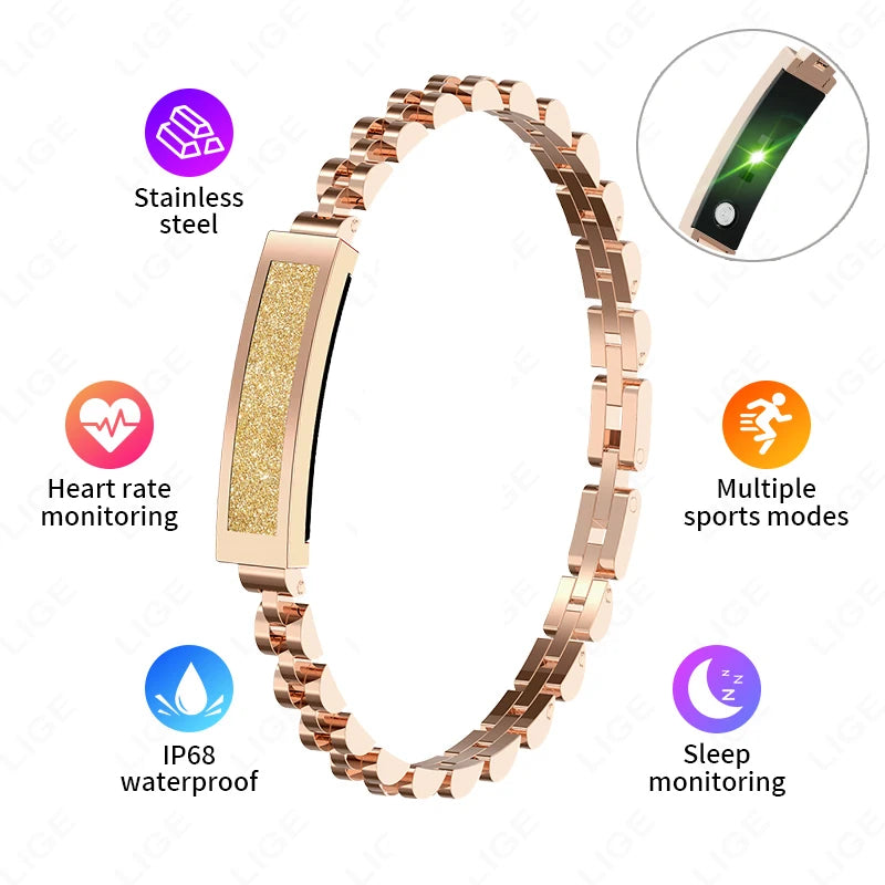 Fashion Smartwatch for Couple GPS Sport Fitness Bracelet Band Heart Rate Sleep Monitor Smart Wristband IP68 Waterproof Pedometer