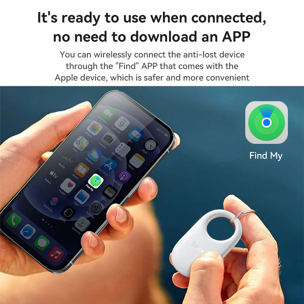 HOCO Smart GPS Tracker Mini Tag For IOS Apple Find My APP Anti Lost Reminder Device MFI Rated Locator Car Key Pet Kids Finder