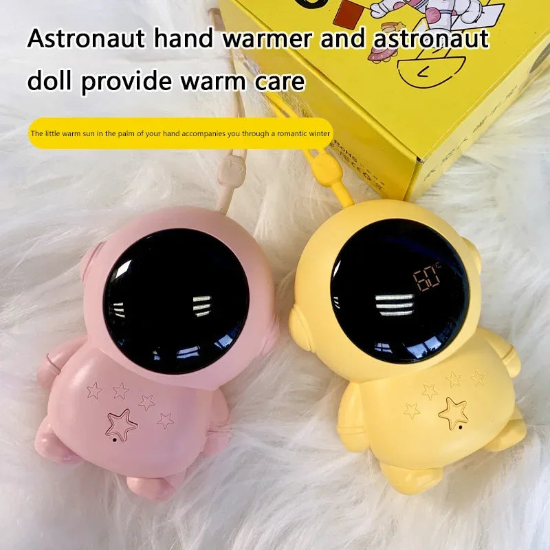 Hand Warmer Astronaut Shape Portable Rechargeable Quick Heat 3 Temperature Setting Hand Warmer for Winter Outdoor Travel Camping