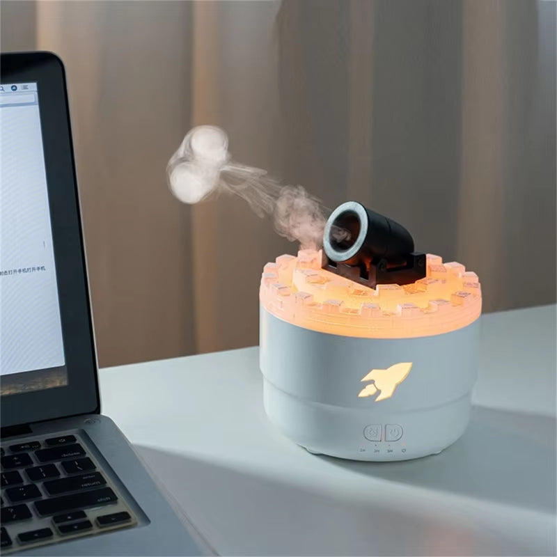 Portable Air Humidifier Volcanic Crack Light Cannons Humidifier for Bedroom A0NC