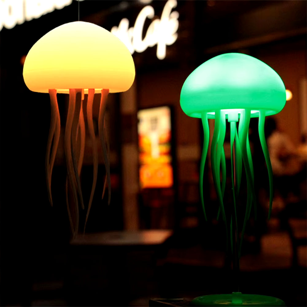 Cartoon Jellyfishshape Night Light Voice Control Typec Charging LED Night Lamp RGB Atmosphere Gradient Bedside Lamp for Gifts