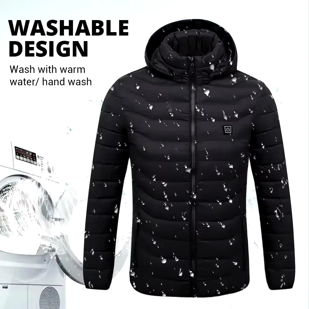 USB Heated Cotton Clothes Jacket 21 Areas Heating Jacket Warm Snowfield Heated Vests Coat Hunting Hiking Camping Winter S-6XL